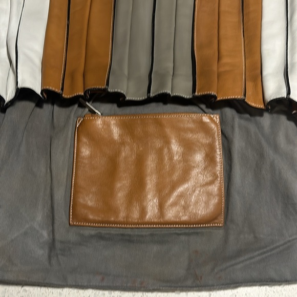 Vintage large LUPO Barcelona Abanico Pleated Hobo Shoulder Bag Made in Spain - Picture 6 of 11